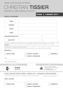 Modulo di iscrizione allo stage